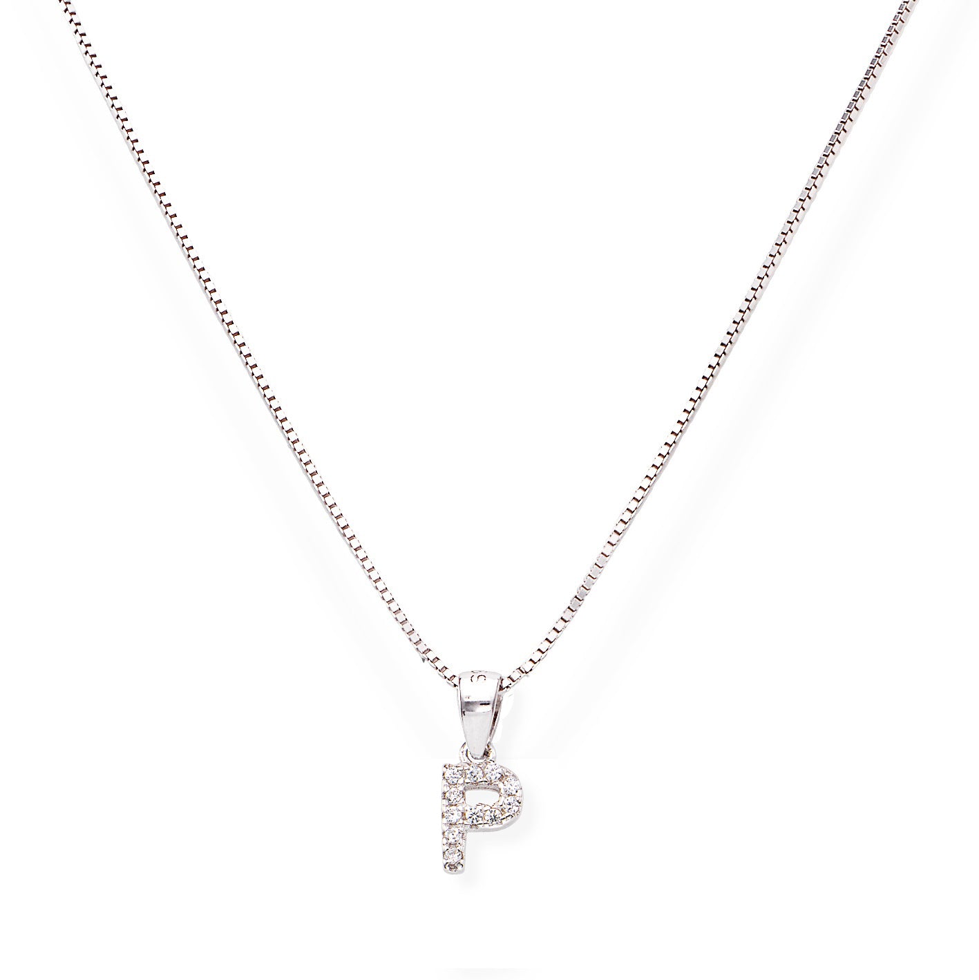 Collana in Argento 925 con ciondolo iniziale lettera P
