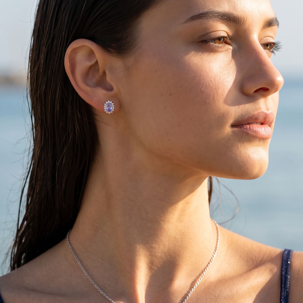Orecchini Mini Royal Lady con Zircone Lillà