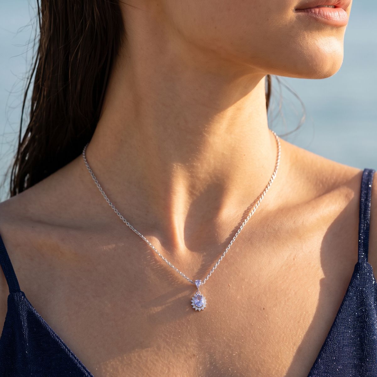 Collana Mini Royal Lady con Zircone Lillà