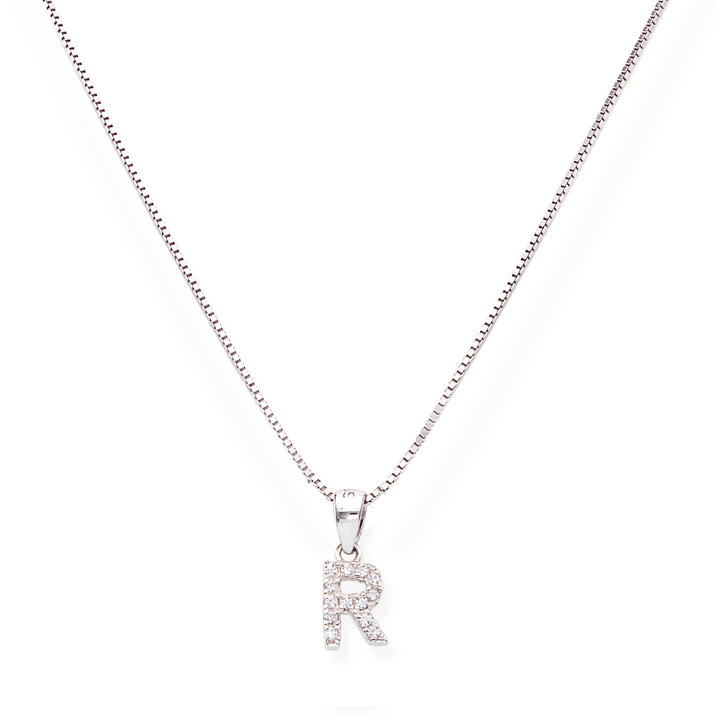 Collana in Argento 925 con ciondolo iniziale lettera R