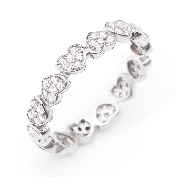 Anello Amore Con Cuore Smalto Rosa In ARGENTO 925 Galvanica Rodio - Foto 9