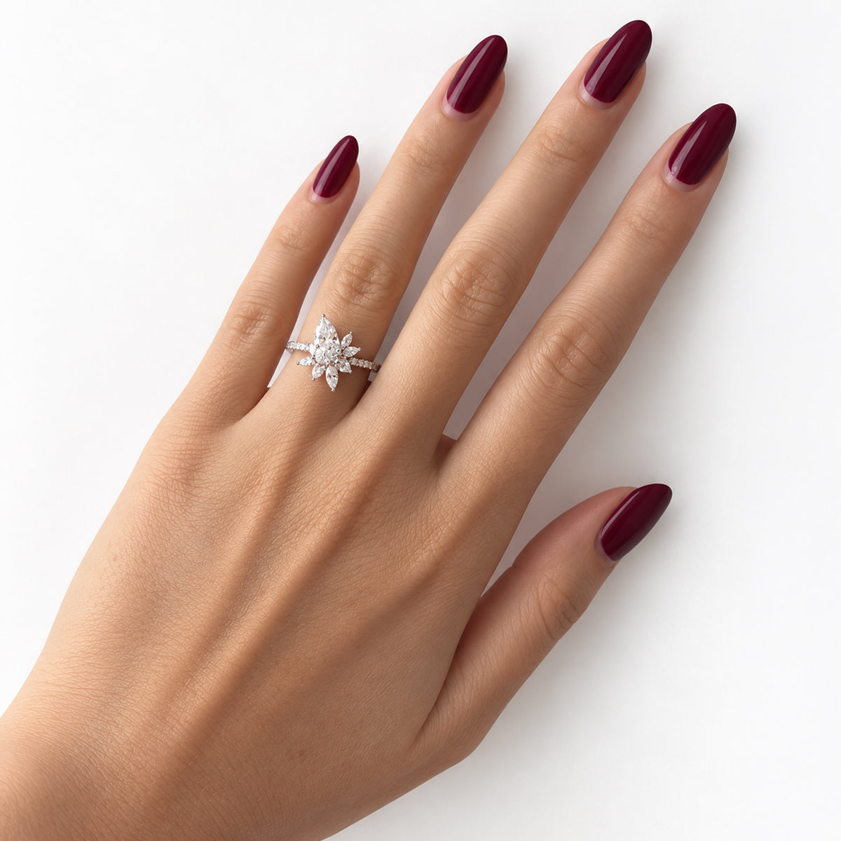 White Drop Stardust Ring