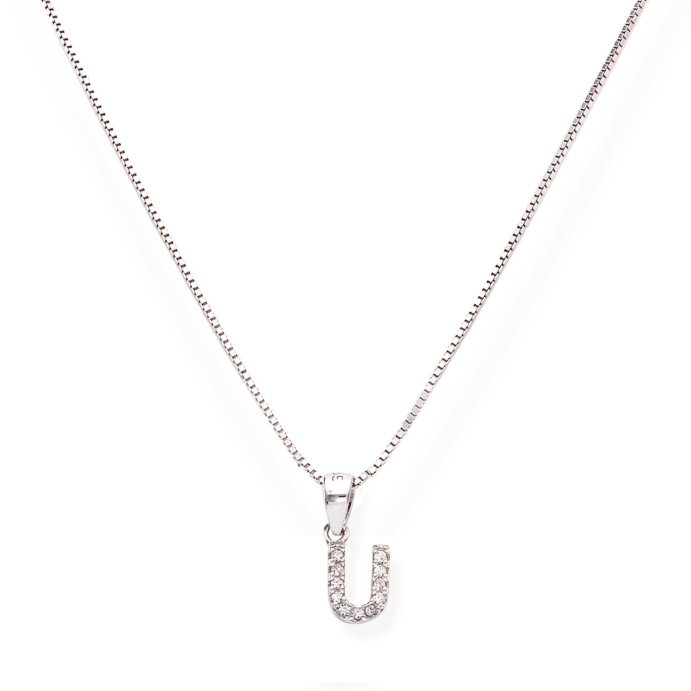 Collana in Argento 925 con ciondolo iniziale lettera U