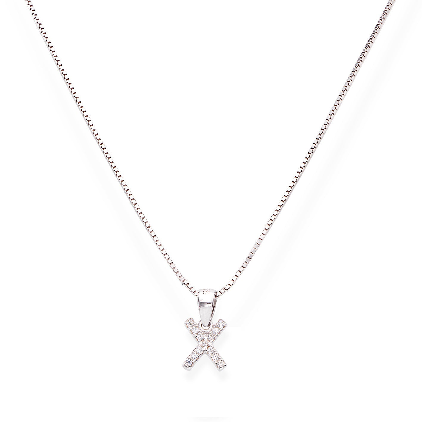 Collana in Argento 925 con ciondolo iniziale lettera X